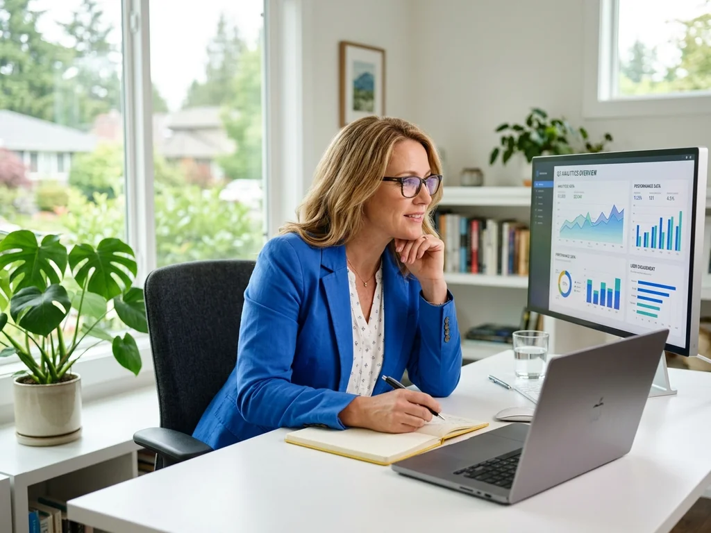Expert SEO analysant des données sur écran pour un audit stratégique gratuit en Île-de-France.